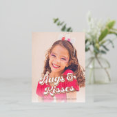 Carte Postale De Vacances En Aluminium Rose super Gold Valentine's Day (Debout devant)