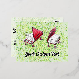 Carte Postale De Vacances En Aluminium Roues en Whimsical & Piano Carte Postale Crème de 