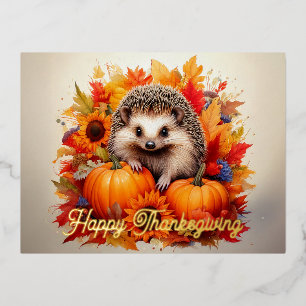 Carte Postale De Vacances En Aluminium Salutations de récolte de haies : Bon thanksgiving