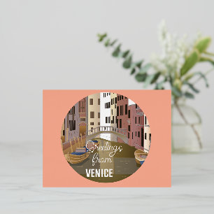 Carte Postale De Vacances En Aluminium Salutations de Venise