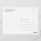 Carte Postale De Vacances En Aluminium Script de Noeud de Noël moderne (Verso)