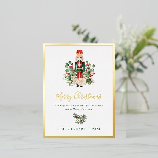 Carte Postale De Vacances En Aluminium Script de Noeud de Noël moderne (Debout devant)