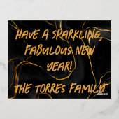 Carte Postale De Vacances En Aluminium Script manuscrit Moderne Or Bonne année (Verso)