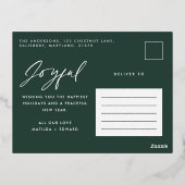 Carte Postale De Vacances En Aluminium Script minimal moderne multi photo Noël vert (Verso)