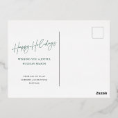 Carte Postale De Vacances En Aluminium Script moderne Joyeux Jours fériés Rose d'affaires (Verso)