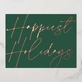 Carte Postale De Vacances En Aluminium Script moderne Joyeux Jours fériés Rose d'affaires (Recto)