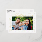 Carte Postale De Vacances En Aluminium Script or moderne Valentine's Day Photo (Recto/Verso)