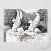 Carte Postale De Vacances En Aluminium Sculpture Griffins monochrome (Recto)