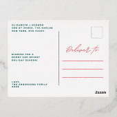 Carte Postale De Vacances En Aluminium Simple amusant Joyeux Noël Famille Gold Photo Foil (Verso)