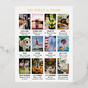 Carte Postale De Vacances En Aluminium Simple année d'examen Photo moderne Noël