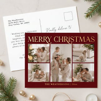 Carte Postale De Vacances En Aluminium Simple Élégant Joyeux Noël 5 Photo