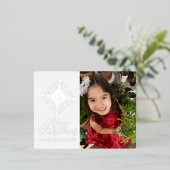 Carte Postale De Vacances En Aluminium Simple Snowflake Joyeux Noël Photo Pressée Foi (Debout devant)