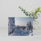Carte Postale De Vacances En Aluminium Snowy Winter Scenery Noël (Debout devant)