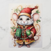 Carte Postale De Vacances En Aluminium Souris de Noël 1 (Recto)