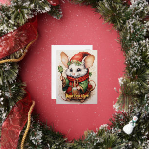 Carte Postale De Vacances En Aluminium Souris de Noël 3