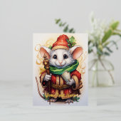 Carte Postale De Vacances En Aluminium Souris de Noël 4 (Debout devant)