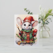 Carte Postale De Vacances En Aluminium Souris de Noël 49 (Debout devant)