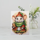 Carte Postale De Vacances En Aluminium Souris de Noël 5 (Debout devant)