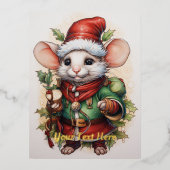 Carte Postale De Vacances En Aluminium Souris de Noël 50 (Recto)