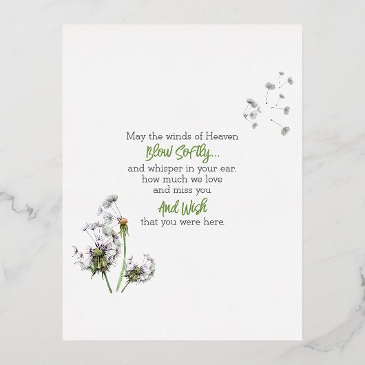 Carte Postale De Vacances En Aluminium Souvenir de Dandelion (Recto)