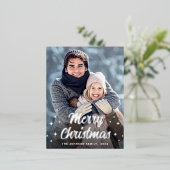 Carte Postale De Vacances En Aluminium Sparkel Christmas PHOTO Greeting Silver (Debout devant)