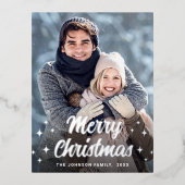 Carte Postale De Vacances En Aluminium Sparkel Christmas PHOTO Greeting Silver (Recto)