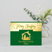 Carte Postale De Vacances En Aluminium Star Of Bethlehem Nativité Scène Noël Foil Ho (Debout devant)