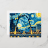 Carte Postale De Vacances En Aluminium Starry Night St. Louis Missouri (Recto/Verso)