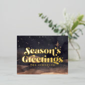 Carte Postale De Vacances En Aluminium Starry Night Winter Sky Modern Elegant Chic (Debout devant)