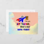 Carte Postale De Vacances En Aluminium Superhero professeur d'art (Recto/Verso)