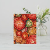 Carte Postale De Vacances En Aluminium Tranches de fruits Motifs sans couture (Debout devant)