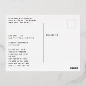 Carte Postale De Vacances En Aluminium Trois Photo Enregistrer La Date Mariage (Verso)