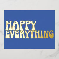 Typographie Rétro Funky Tout Joyeux Bleu Or