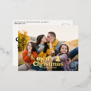 Carte Postale De Vacances En Aluminium Typographie rétro moderne photo complète