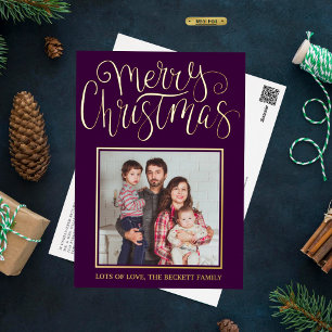 Carte Postale De Vacances En Aluminium Typographie tendance "Joyeux Noël" Photo Real