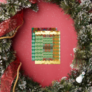 Carte Postale De Vacances En Aluminium un motif vert et noir avec un arbre au milieu