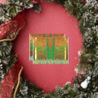 un tableau d'un champ vert avec une bordure orange