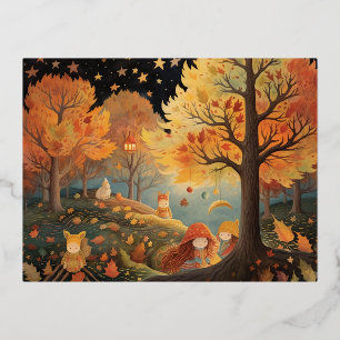 Carte Postale De Vacances En Aluminium Une nuit d'amitié et d'enchantement