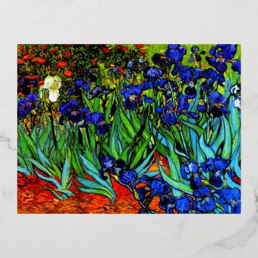 Carte Postale De Vacances En Aluminium Van Gogh - Irises (Recto)