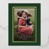 Carte Postale De Vacances En Aluminium Vert Moderne Cadre élégant Simple Joyeux Noël (Recto)