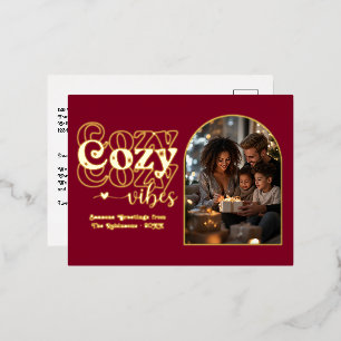 Carte Postale De Vacances En Aluminium Vibes de la Bourgogne profonde et de la Gold Cosy 