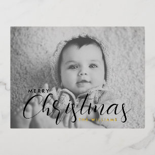 Carte Postale De Vacances En Aluminium Votre carte de Noël photo Joyeuse huile Noël