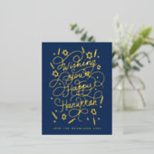 Carte Postale De Vacances En Aluminium Wishing you a happy hanukkah handlettering (Debout devant)