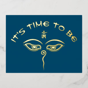 Carte Postale De Vacances En Aluminium Yeux de sagesse de Bouddha - Les yeux du temple Bo