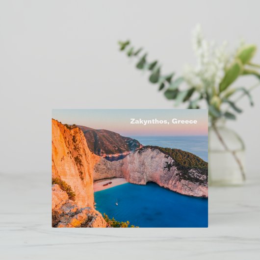 Carte Postale De Vacances En Aluminium Zakynthos, Grèce. (Debout devant)