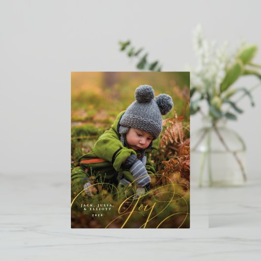 Carte postale de vacances en écriture joyeuse avec (Debout devant)