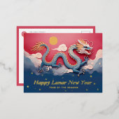 Carte postale de vacances en feuille de dragon pou (Recto/Verso)