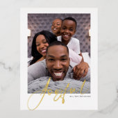 Carte postale de vacances en feuille d'or Joyeuse  (Recto)