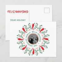 Carte postale de vacances Feliz Navidad avec photo