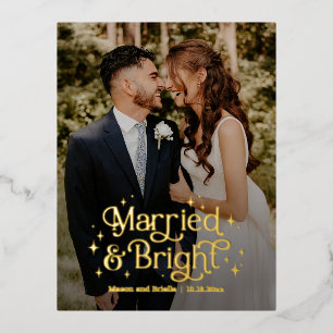 Carte postale de vacances FOIL VRAI Marié et Lumin